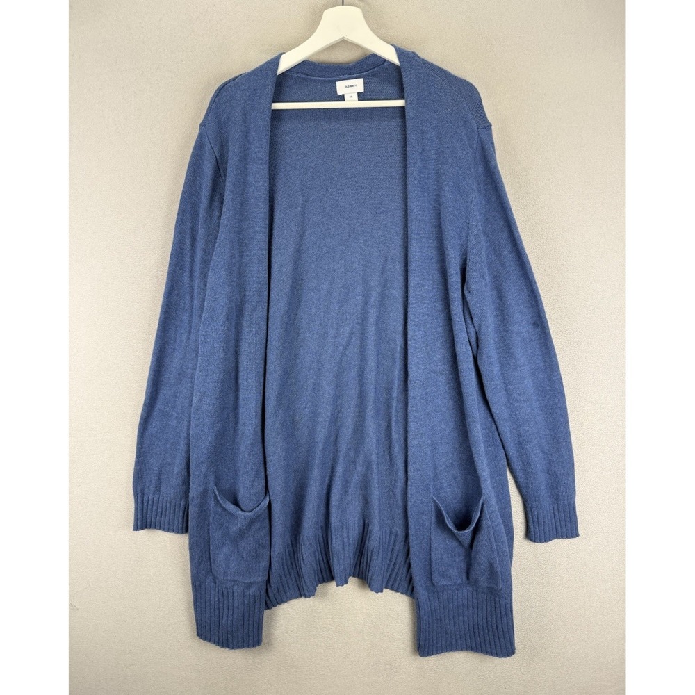 Old Navy Women's Sz 2XL Knitted Nylon Viscose Blend Open Front W/Pocket Cardigan